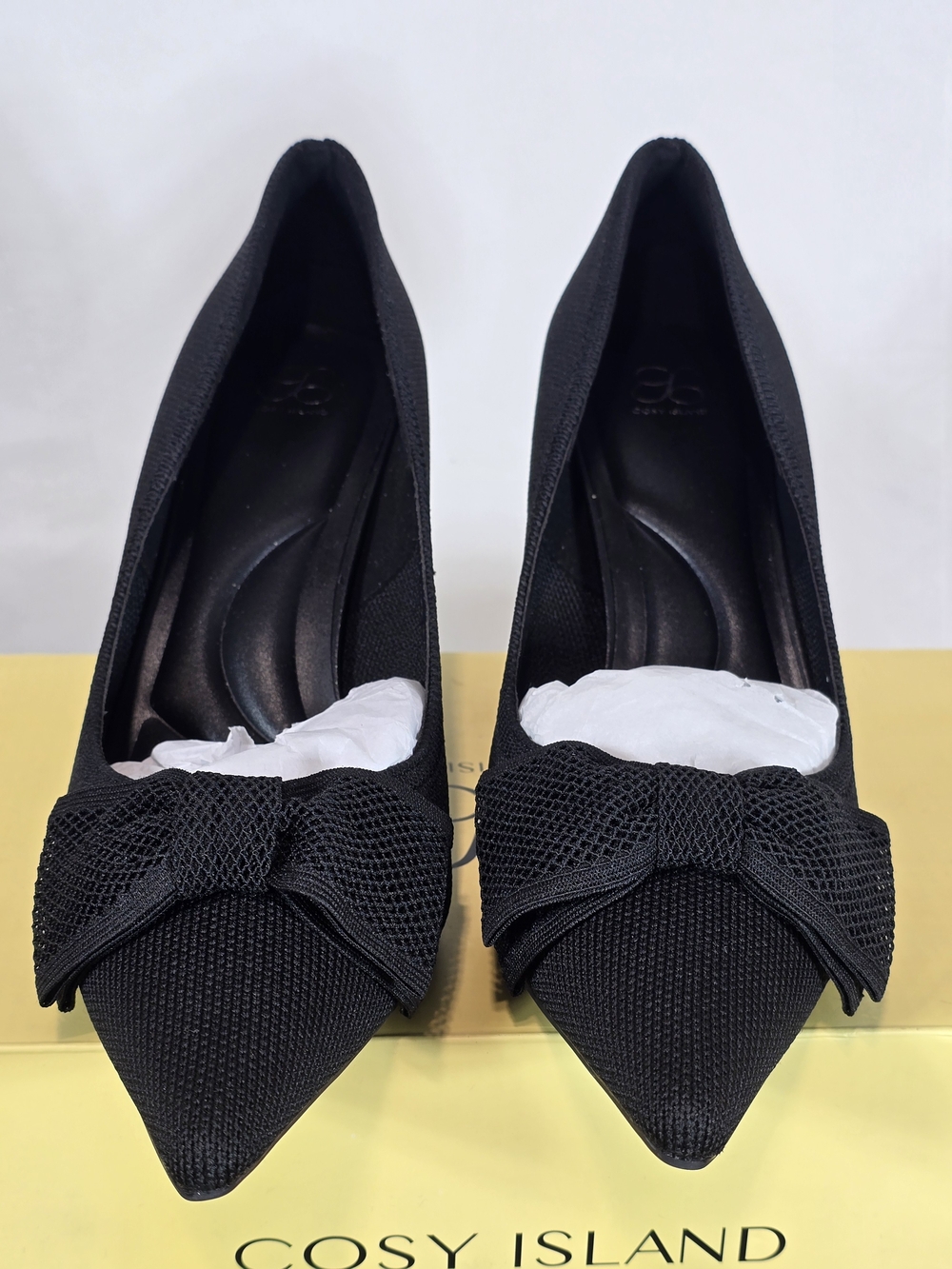 Cosy Island Classic Black Pointed Toe Pumps with Bow Detail Size 8.5 - Picture 8 of 16